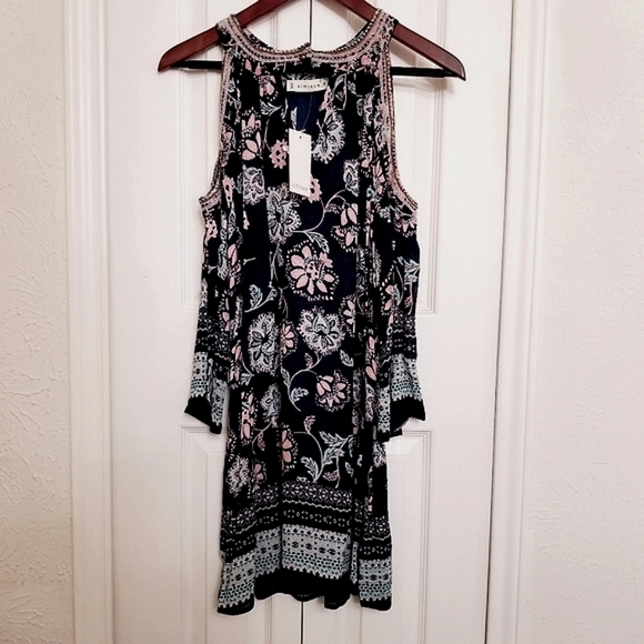 NWT, Floral Bare/Cold Shoulder Dress - Picture 2 of 13